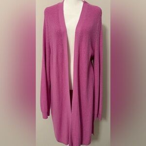 J Jill Textured Open-Front Long Sweater - Size L